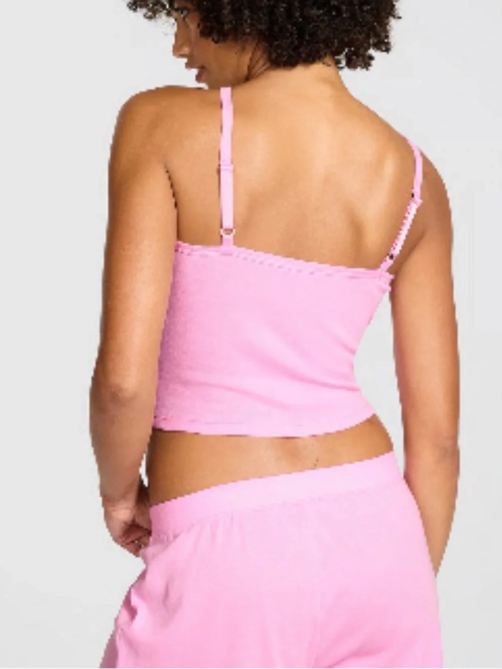 Victoria secret PINK cotton henley cami in pink lollipop Size M